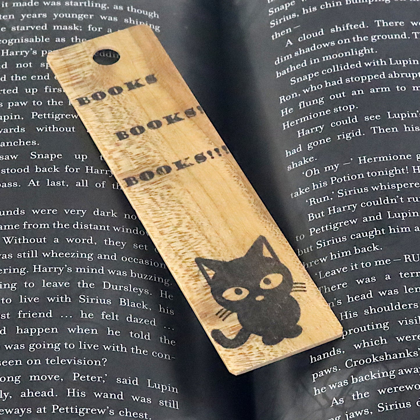 Cat Wooden Bookmarks, Black Cat D20, Books, Cats, and Coffee, Attackitty, Big-Eyed Cat - Dragon Armor Games