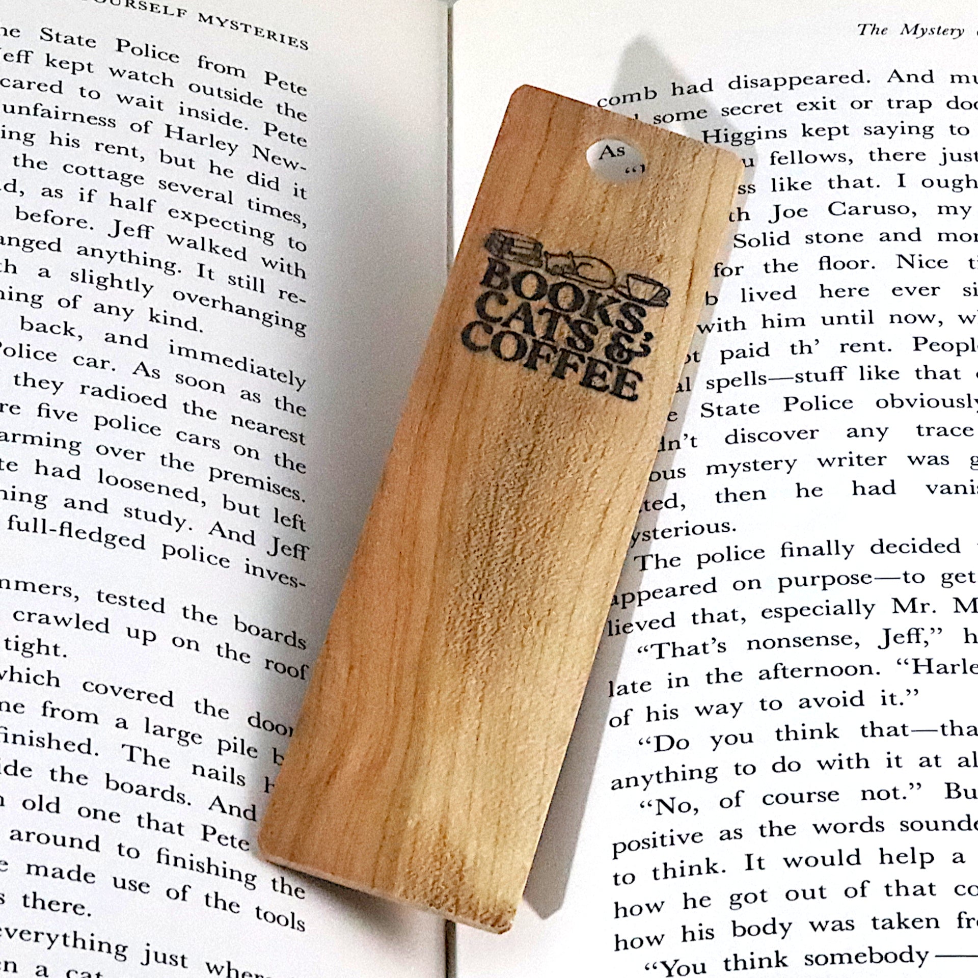 Cat Wooden Bookmarks, Black Cat D20, Books, Cats, and Coffee, Attackitty, Big-Eyed Cat - Dragon Armor Games