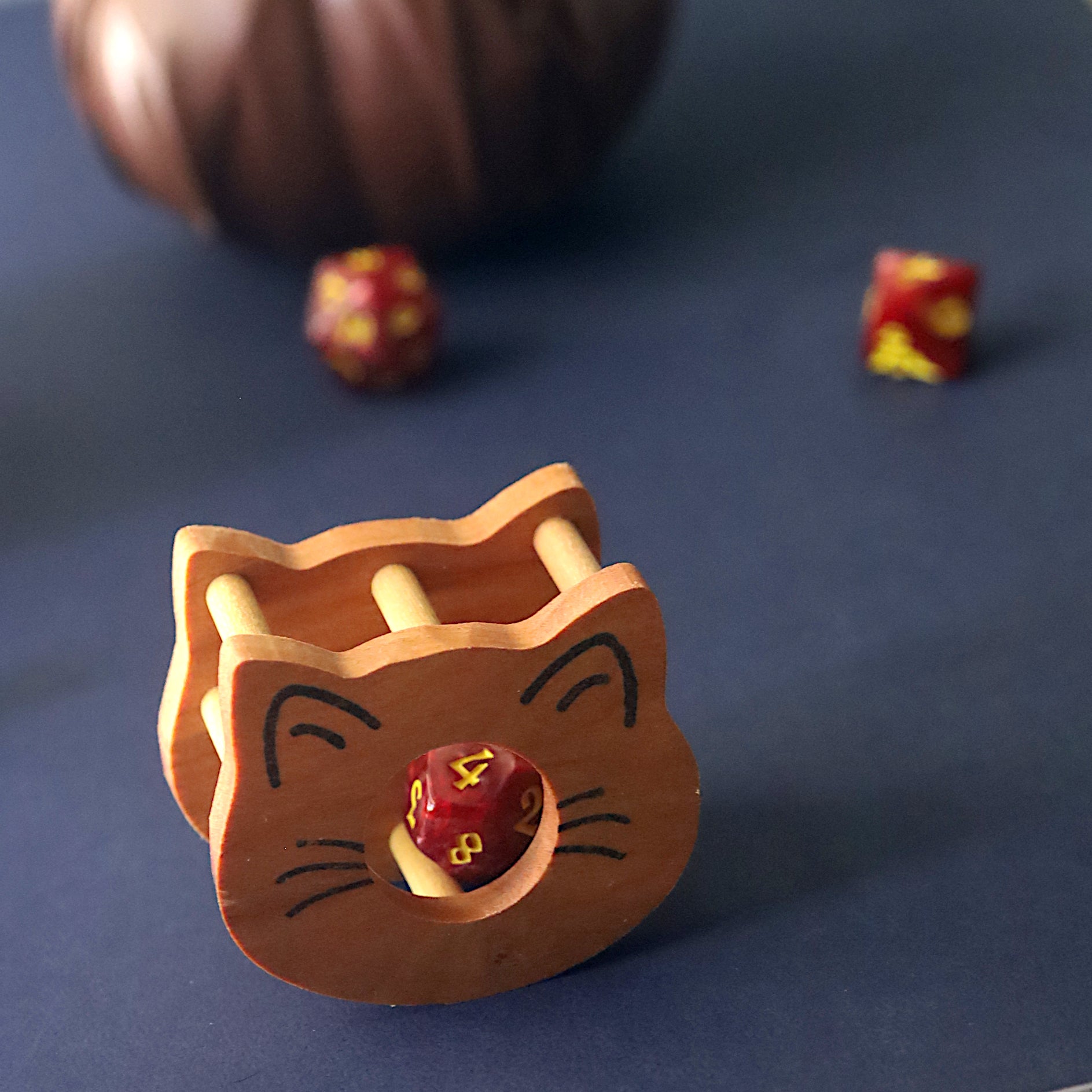 Cute Cat Dice Jail, Kitty Dice Cage, TTRPG DnD Player Gift for Her, Gaming Stocking Stuffer, Wooden Board Game Upgrade, Time Out Dice Prison - Dragon Armor Games