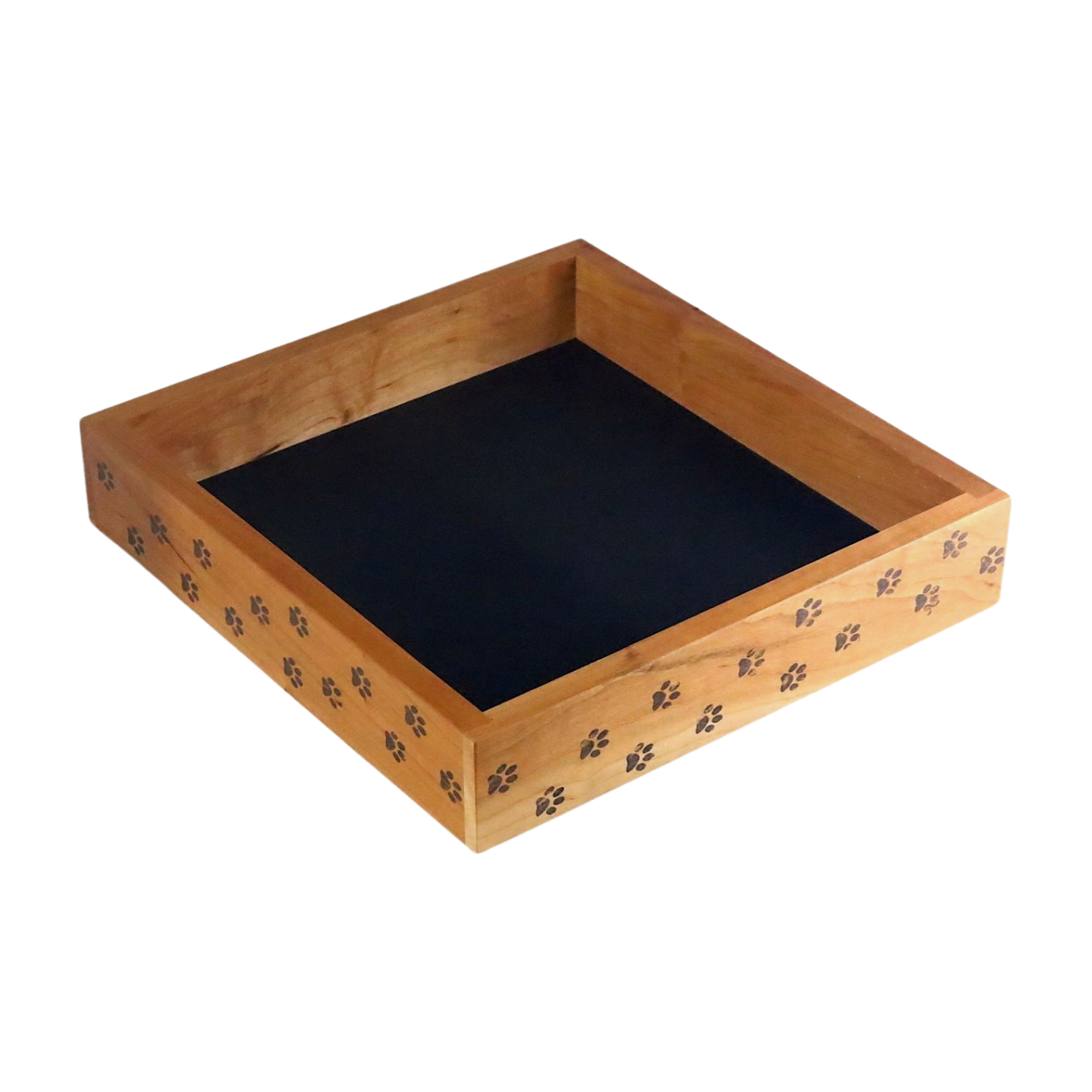 large cute cat paw wood dice tray for TTRPG, Bunco, Yahtzee Dice Games, DnD dice rolling tray with kitty paw prints goth gift for gamer girl - Dragon Armor Games