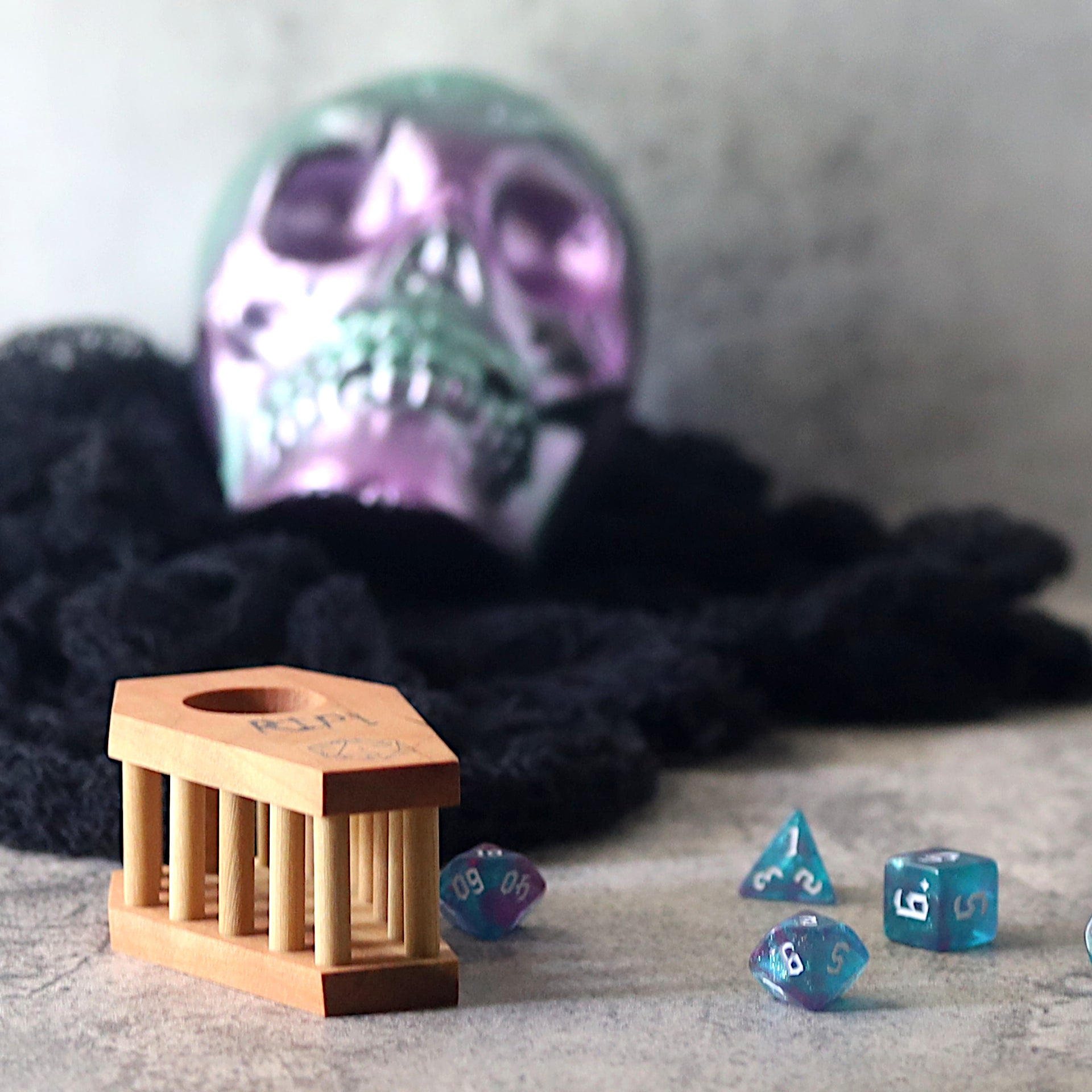 Spooky Coffin Dice Jail, RIP Casket Dice Cage, TTRPG DnD Player Gift for Him, Halloween Gaming Wood Board Game Upgrade, Time Out Dice Prison - Dragon Armor Games