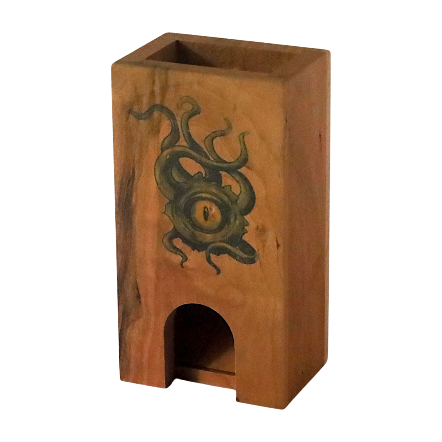 Green Cthulhu Dice Tower, Portable Wooden Lovecraft Dice Roller for DnD, Mansions of Madness, Arkham Horror, Elder Sign, Eldritch TTRPG - Dragon Armor Games