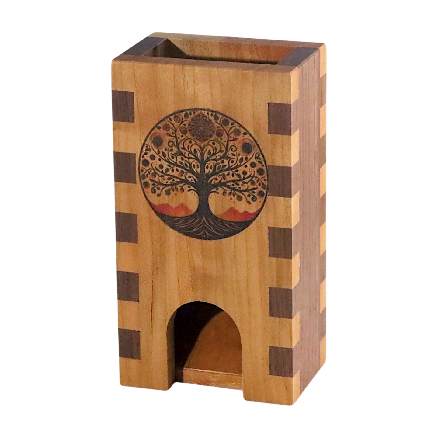 Tree of Life Wood Dice Tower, TTRPG Dice Roller for Dungeons and Dragons, Pathfinder, Shadowrun Gaming Setup, DnD Player Gift for Dad - Dragon Armor Games