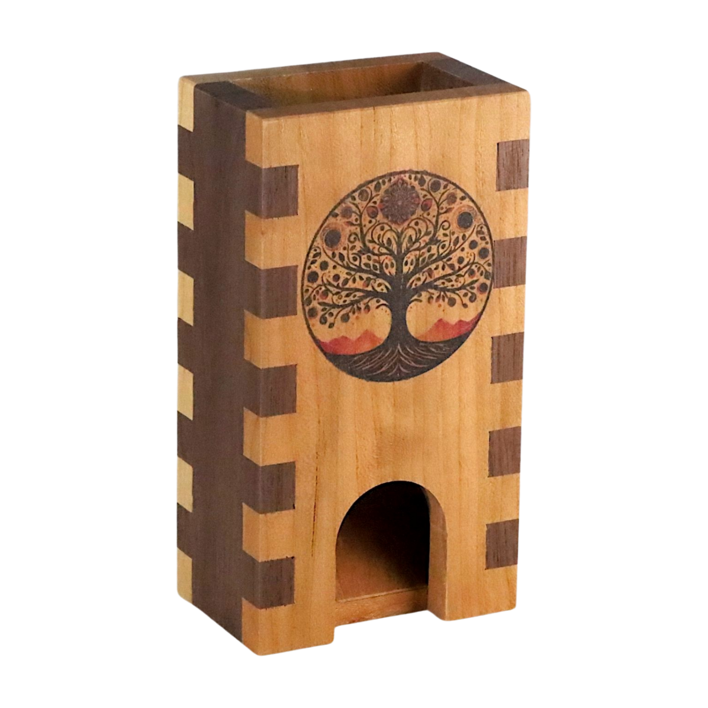 Tree of Life Wood Dice Tower, TTRPG Dice Roller for Dungeons and Dragons, Pathfinder, Shadowrun Gaming Setup, DnD Player Gift for Dad - Dragon Armor Games